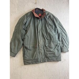 William Barry Jacket Mens‎ Medium Green Quilted Lined Field Hunting Zip Snap